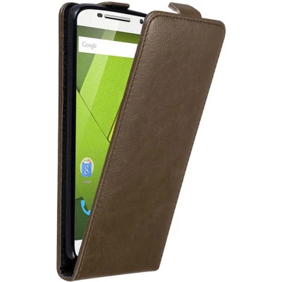 Afbeelding van Cadorabo Hoesje geschikt voor Motorola MOTO X PLAY in KOFFIE BRUIN Beschermhoes flip design Case Cover met magnetische sluiting