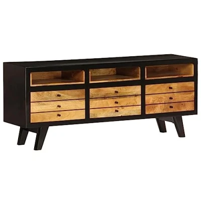 Image de vidaXL Meuble TV Bois de manguier massif 120x30x50 cm246326