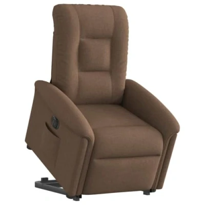 Afbeelding van VidaXL, Massagestoelen, Elektrische massagestoel met stahulp bruine stof