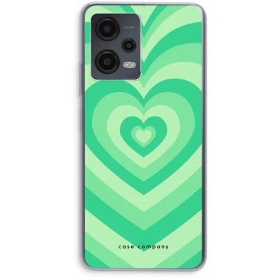 Afbeelding van Case Company® hoesje geschikt voor Xiaomi Redmi Note 12 Hart Groen Soft Cover Telefoonhoesje Bescherming aan alle Kanten en Schermrand