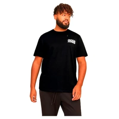 Image de Jack &amp; Jones Jjecorp Logo Tee SS O Neck Noos Pls T shirt pour homme, Noir, 4XL