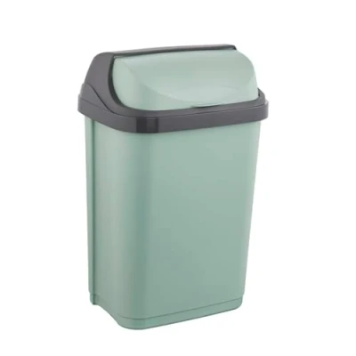 Afbeelding van keeeper Afvalemmer met deksel, 10 liter, Scandinavisch groen, 25,5 x 19 39, serie Rasmus