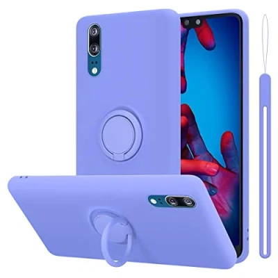 Afbeelding van Cadorabo Hoesje geschikt voor Huawei P20 in LIQUID LICHT PAARS Beschermhoes van flexibel TPU silicone Case Cover met ring