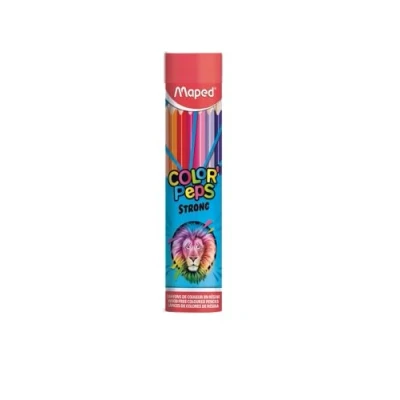 Afbeelding van Maped Strong Color&#039;Peps kleurpotloden, 24 ultra resistente en ergonomische metalen buis