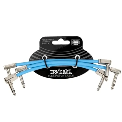 Afbeelding van Ernie Ball EEB 6460 Flex Patch cable 15 cm, Blauw 3 pack kabel set