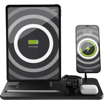 Image de Zens 5 en 1 MagSafe Chargeur Sans Fil 15 W avec Support, Support pour Watch et Station d&#039;Accueil iPad Noir