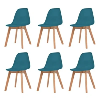 Afbeelding van Eetkamerstoelen 6 st kunststof turquoise