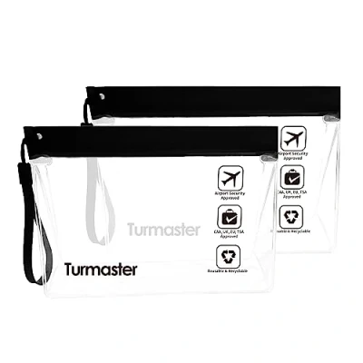 Afbeelding van Turmaster Airport goedgekeurde transparante toilettas, waterdichte reistoilettas, 2 stuks zwart