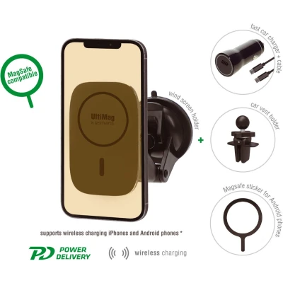 Afbeelding van 4smarts UltiMag RoadTrip 15W Autohouder Zwart