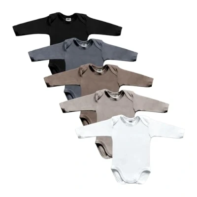 Afbeelding van MEA BABY Bodysuit voor baby&#039;s, uniseks, lange mouwen, 100% katoen, 5 stuks, bedrukt, rompertje meisjes, babyjongens, Jongen 3