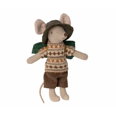 Afbeelding van Maileg knuffelmuis grote broer backpacker 13 cm