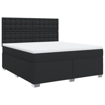 Afbeelding van vidaXL Boxspring met matras kunstleer zwart 180x200 cm