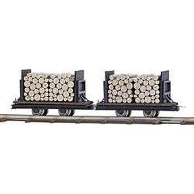 Afbeelding van Busch Feldbahn 12211 H0f twee wagens met rondhout