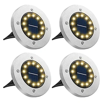 Afbeelding van Bowfar Zonnelamp voor buiten, 4 stuks, 12 leds, 800 mAh, zonnelamp, tuin, waterdicht, IP65, spot, decoratief licht terras, gazon, pad, warm wit
