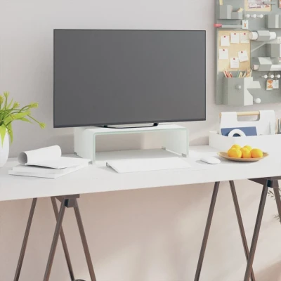 Afbeelding van Tv meubel/monitorverhoger 40x25x11 cm glas groen