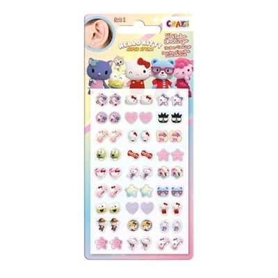 Afbeelding van CRAZE Sticker Earrings Hello Kitty 54 stuks oorbellen stickers met motieven en karakters, 2 verschillende oorbelsets