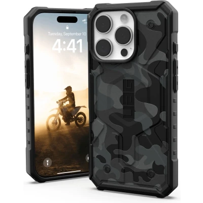 Afbeelding van Urban Armor Gear Pathfinder Hoesje Geschikt voor Apple iPhone 16 Pro Compatibel met MagSafe Back Cover Beschermhoes Midnight Camo