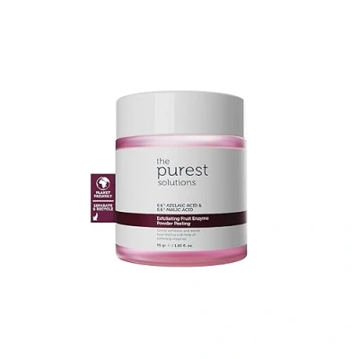 Image de The Purest Solutions Fruit Enzyme Powder Exfoliator &amp; Peeling (0,6% Azelaic Acid 0,6% Malic Acid) Boosts Regeneration Cycle Targets Radiant Skin Vegan Cruelty Free Eco Friendly (55 gr)