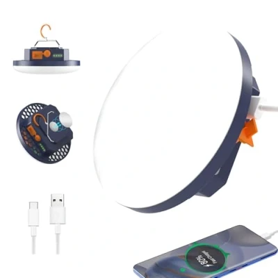 Afbeelding van Draagbare campingverlichting, campinglantaarn oplaadbaar, 9900mAh Power Bank LED tentlamp, 2000 Lumen buitenwerklamp met magneet voor noodgevallen, stroomuitval, vissen, wandelen en meer