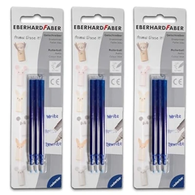 Afbeelding van Eberhard Faber Animal Erase It Gel Navullingen, blauw, 3 verpakkingen (3 x stuks)