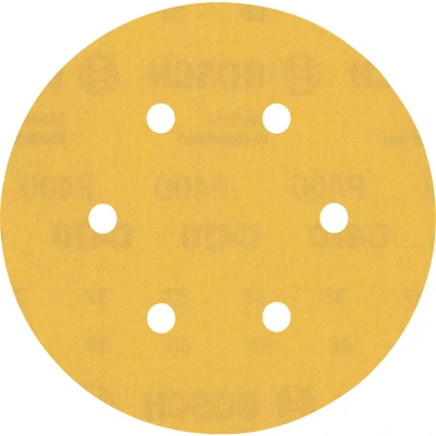 Image de BOSCH 2608900925 Feuille abrasive Expert C470 Best for Wood and Paint, diamètre 150 mm, grain 400, 6 trous (50 pcs)