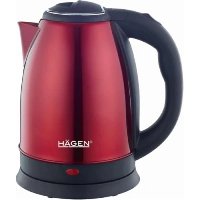 Afbeelding van Hagen Compacte elektrische waterkoker, roestvrij staal, elegant design, basis 360, inhoud 1,8 l, vermogen 1500 W, HA5525 RED rood