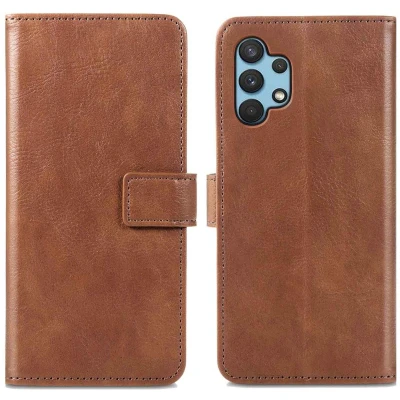 Afbeelding van iMoshion Hoesje Met Pasjeshouder Geschikt voor Samsung Galaxy A32 (4G) Luxe Bookcase Bruin