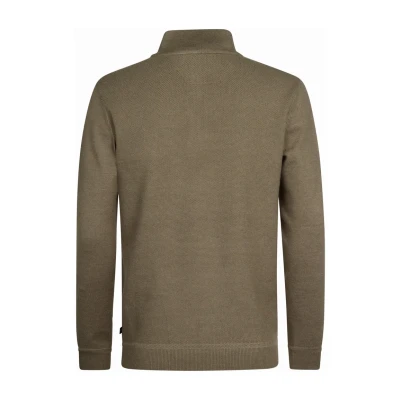 Afbeelding van Petrol Industries Halfzip Sweater Helena Trui, Heren, Maat: XL, Mossy stone