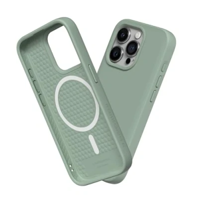 Afbeelding van RHINOSHIELD Hoesje compatibel met [iPhone 15 Pro] SolidSuit Magsafe dunne hoes schokabsorberende technologie en premium matte afwerking saliegroen