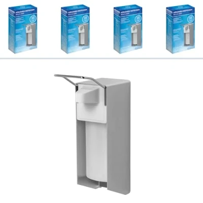 Afbeelding van ARNOMED Hydroalcoholische geldispenser van aluminium, 4 automatische zeepdispenser 500 ml, korte hendel wandmontage/montage, soap Dispenser,