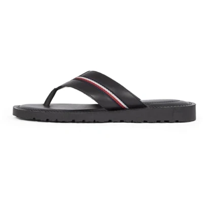 Afbeelding van Tommy Hilfiger Signature TAPE Teensandalen, Heren, Maat: 41, Black Leer