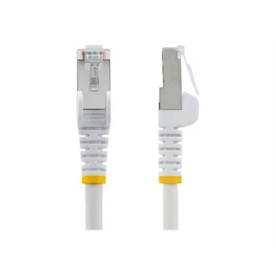 Image de StarTech.com Câble Ethernet CAT6a 50cm LSZH, 10 GbE 100W PoE S/FTP Cordon de raccordement RJ 45 (M) pour 50 cm CAT 6a IEEE 802.3bt sans crochet, bloqué, moulé, halogène blanc