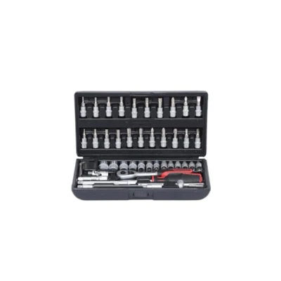 Afbeelding van KS TOOLS 911.0646 Doppenset 46 Chroom vanadium staal 1/4 Met ratelfunctie Vierkant