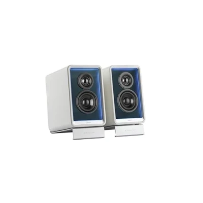 Afbeelding van EDIFIER QR65 Actieve design monitorluidspreker (70 W) met RGB lichteffecten, 3 TurboGaN USB snellaadpoorten en subwooferuitgang, wit