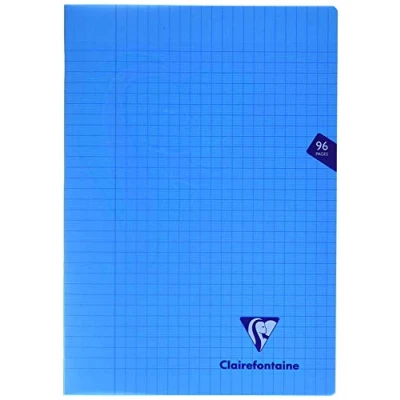Image de Lot de 2 cahiers A4 (21x29,7cm) Grands carreaux 96 pages couverture en polypro sans spirale Clairefontaine Mimesys