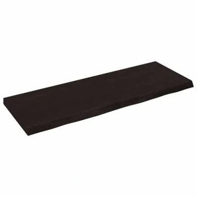 Afbeelding van Wandschap 140x50x6 cm behandeld massief eikenhout donkergrijs