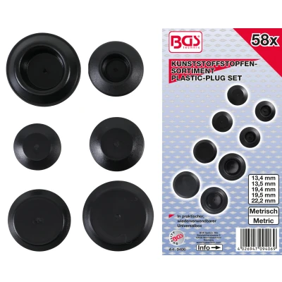 Afbeelding van BGS Assortiment kunststof afsluitdoppen 58 delig