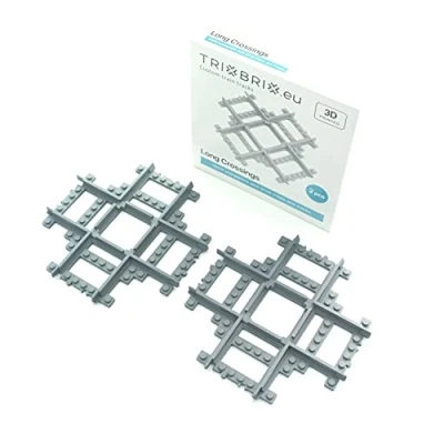 Afbeelding van Trixbrix Long Crossings 2 stuks geschikt voor Lego City 60197 60198 10277 60205 60238 treinsets