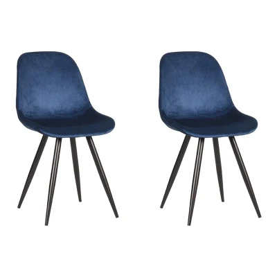 Afbeelding van Capri eetkamerstoel velvet blauw