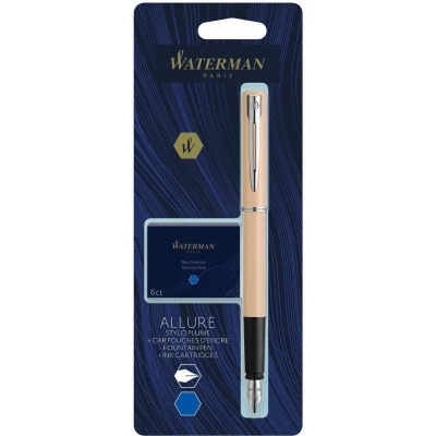 Afbeelding van Waterman vulpen Allure Pastel fijne punt, inclusief 6 inktpatronen, op blister