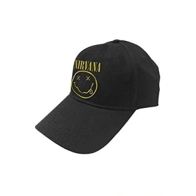 Afbeelding van Nirvana Logo &amp; Happy Face Baseball pet Zwart