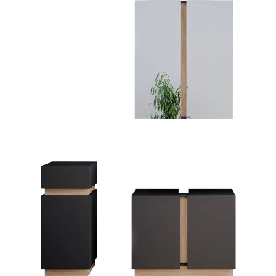 Afbeelding van Vicco Badkamermeubelset Gloria, Antraciet/Sonoma, 3 delen, met midi element
