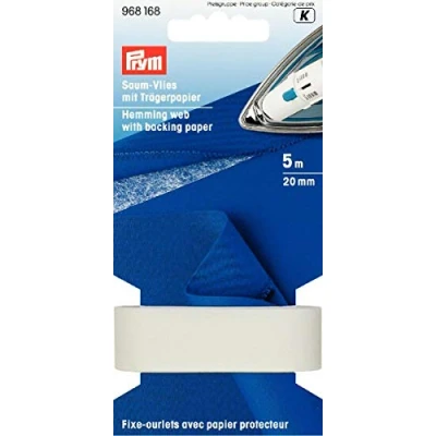 Afbeelding van Prym Niet geweven zoom met strijkpapierhouder, 20 mm, wit, polyester