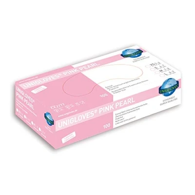 Afbeelding van UNIGLOVES Pink pearl roze nitril handschoenen 100 stuks Maat MEDIUM