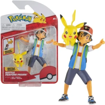 Afbeelding van Pokémon Battle Feature Speelfiguur Ash &amp; Pikachu 11 cm