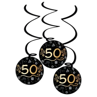 Afbeelding van Folat Shining glam swirls 50 jaar 3 stuks