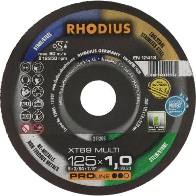 Afbeelding van Rhodius XT69 Multi Doorslijpschijvenset in opbergblik 125 x 1,0 22,23mm (10st)