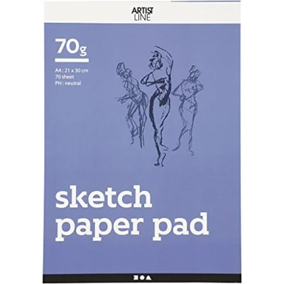Afbeelding van Schetsblok, A4 210x297 mm, 70 gr, wit, 70vellen