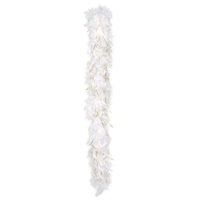 Afbeelding van Boland Boa 50 g Glamour wit/goud Wit Volwassenen Unisex Showgirl Glitter and