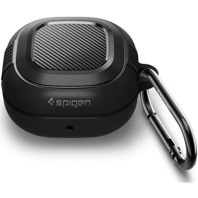 Afbeelding van Spigen Hoesje schokbestendig siliconen Geschikt voor Samsung Galaxy Buds Live (2020) / Pro 2 Rugged Armor Case earbuds Zwart